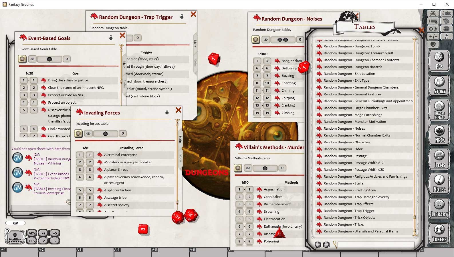Does fantasy grounds support optional rules from the dmg free